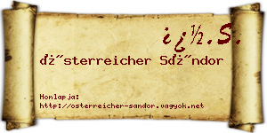 Österreicher Sándor névjegykártya
