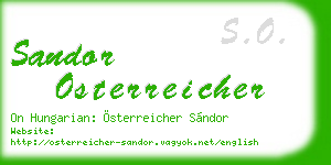 sandor osterreicher business card