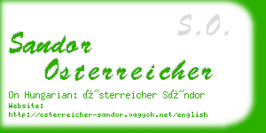 sandor osterreicher business card